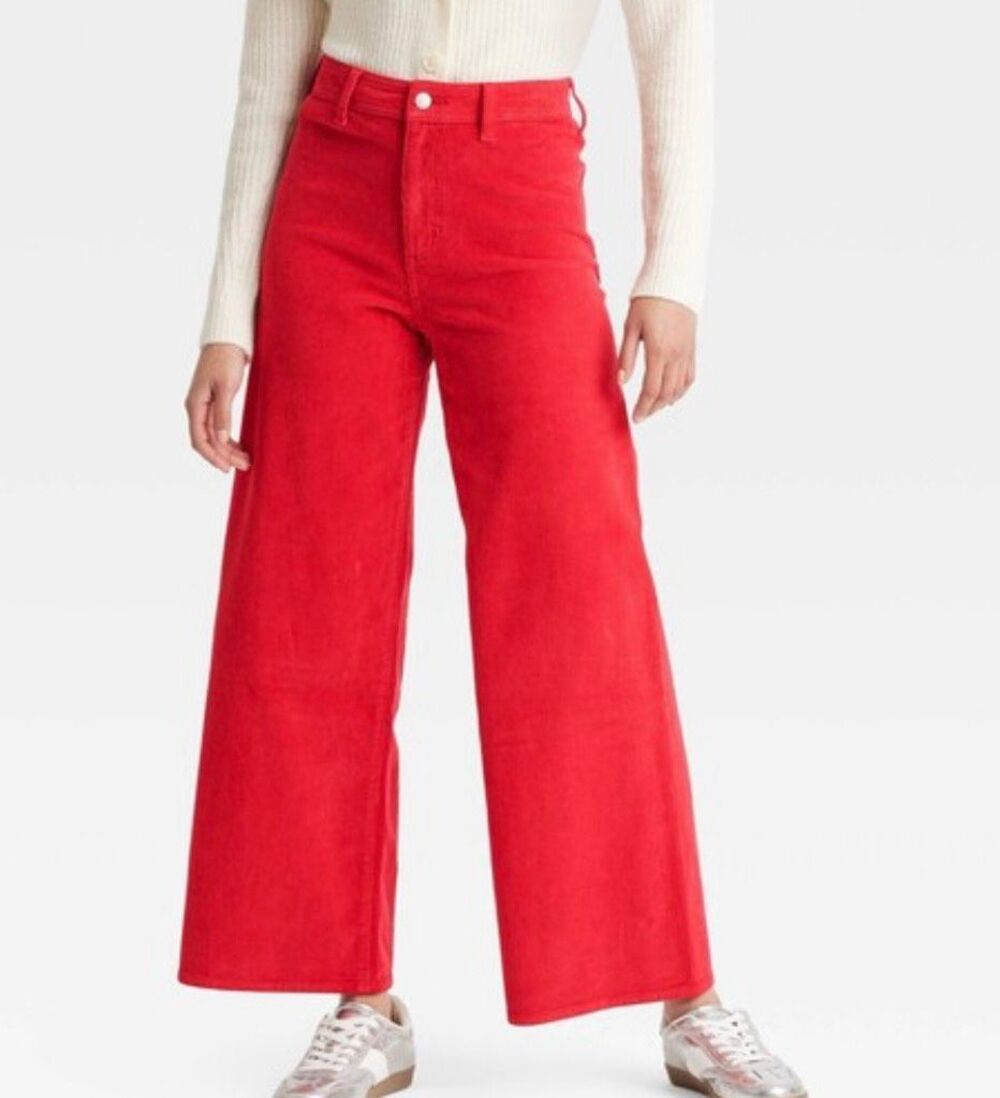 Universal Thread sailor wide leg red corduroy pant size 6